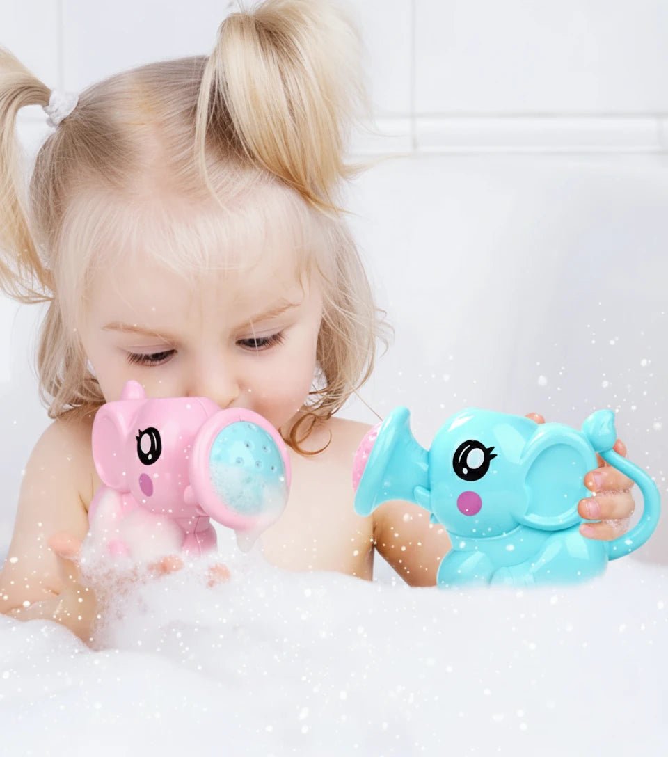 Baby Bath Toys Lovely Plastic Elephant Shape Water Spray for Baby Shower Swimming Toys Kids Gift Storage Mesh Bag Baby Kids Toy - Tinyhug