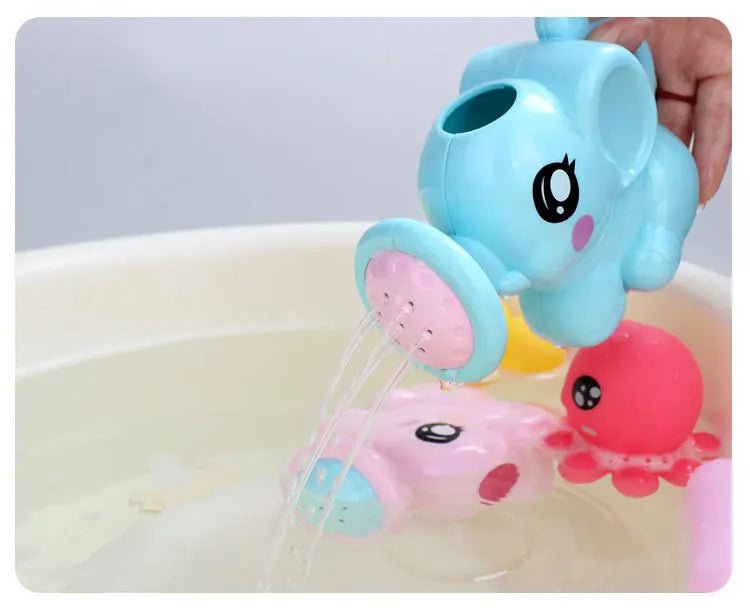 Baby Bath Toys Lovely Plastic Elephant Shape Water Spray for Baby Shower Swimming Toys Kids Gift Storage Mesh Bag Baby Kids Toy - Tinyhug