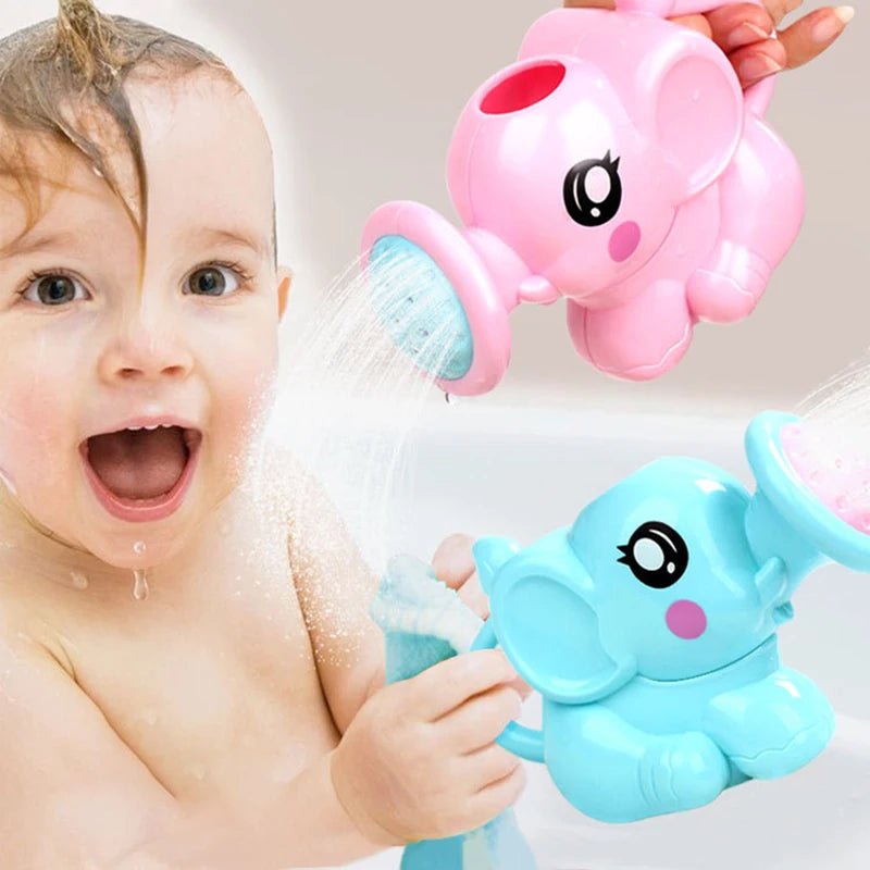 Baby Bath Toys Lovely Plastic Elephant Shape Water Spray for Baby Shower Swimming Toys Kids Gift Storage Mesh Bag Baby Kids Toy - Tinyhug
