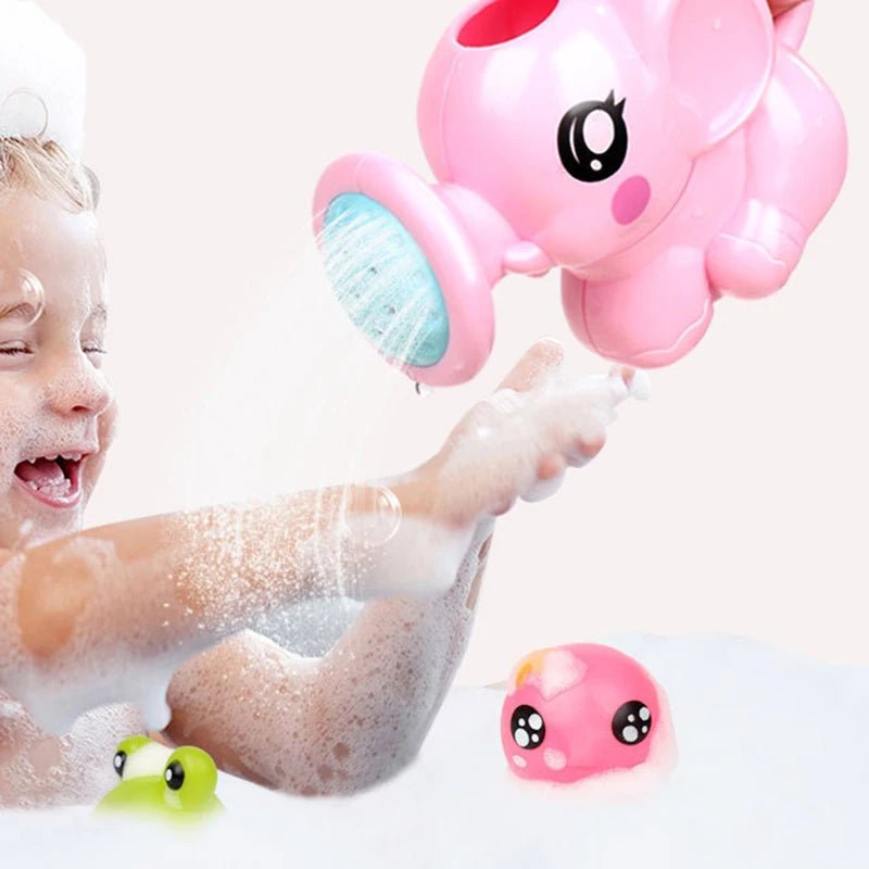 Baby Bath Toys Lovely Plastic Elephant Shape Water Spray for Baby Shower Swimming Toys Kids Gift Storage Mesh Bag Baby Kids Toy - Tinyhug