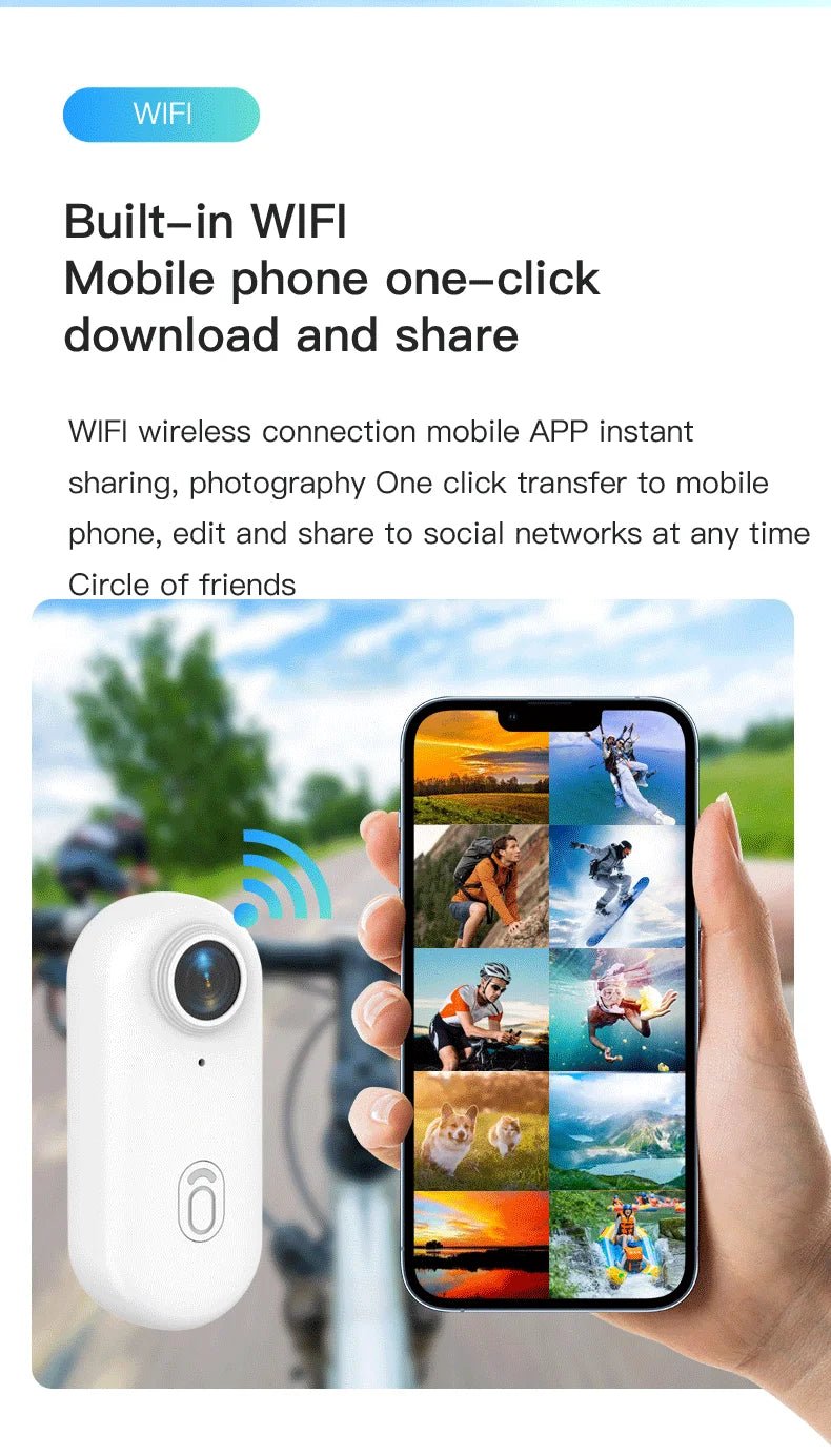 POV Magnetic Sports Camera 4K 30M Waterproof 2.4G Wireless WiFi Motorcycle Mini Small Action Body Video Vlog Cameras Helmet Bike - Tinyhug